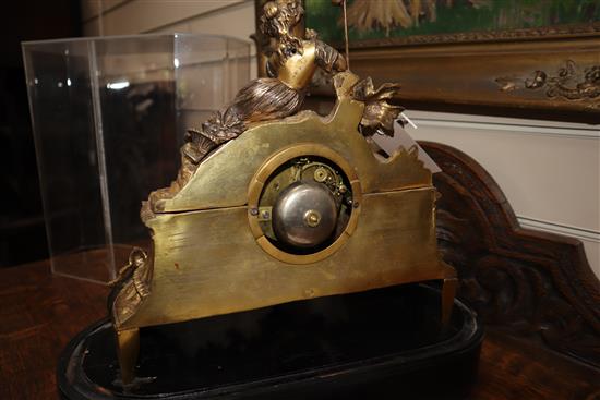 A 19th century French gilt metal figural mantel clock